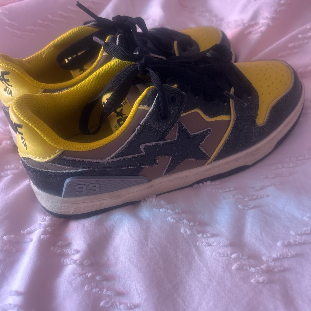 Black and Yellow Sneakers Bape